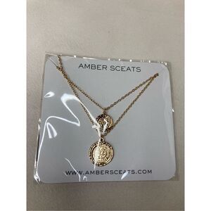 AMBER SCEATS Double Coin Necklace